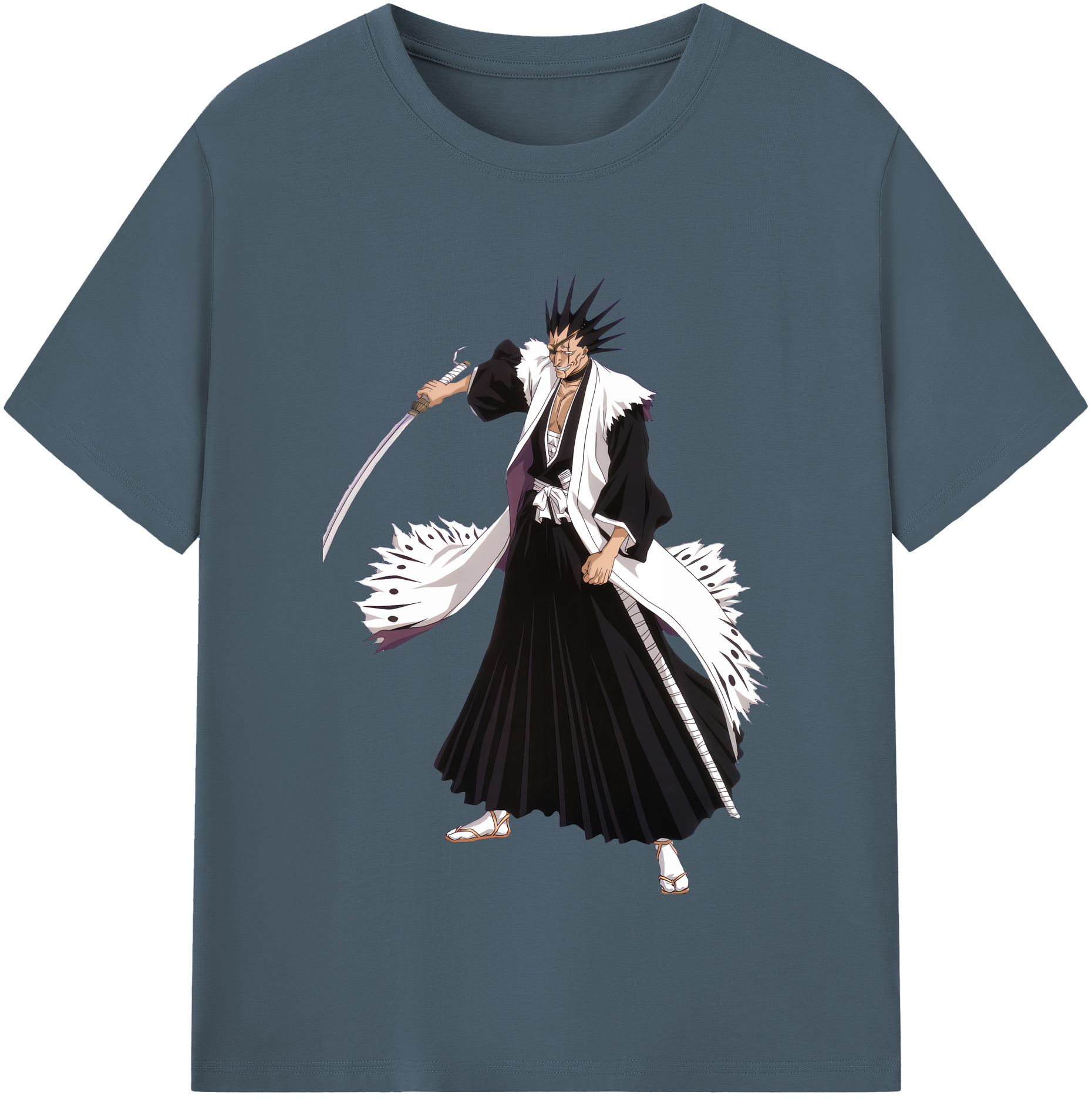 （画像用） ブリーチ ざらき けんぱち BLEACH Zaraki Kenpachi 綿100％半袖Tシャツ（フロントプリント）